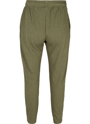 Melerede sweatpants med lommer, Ivy green Melange, Packshot image number 1