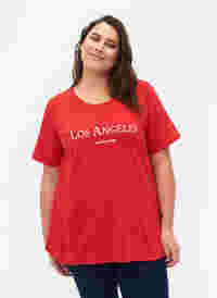 FLASH - T-shirt med motiv, High Risk Red, Model