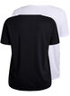 FLASH - 2-pak t-shirts med v-hals, Black/White, Packshot image number 1