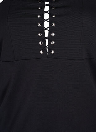 Kropsnær kjole med snøredetalje, Black, Packshot image number 2