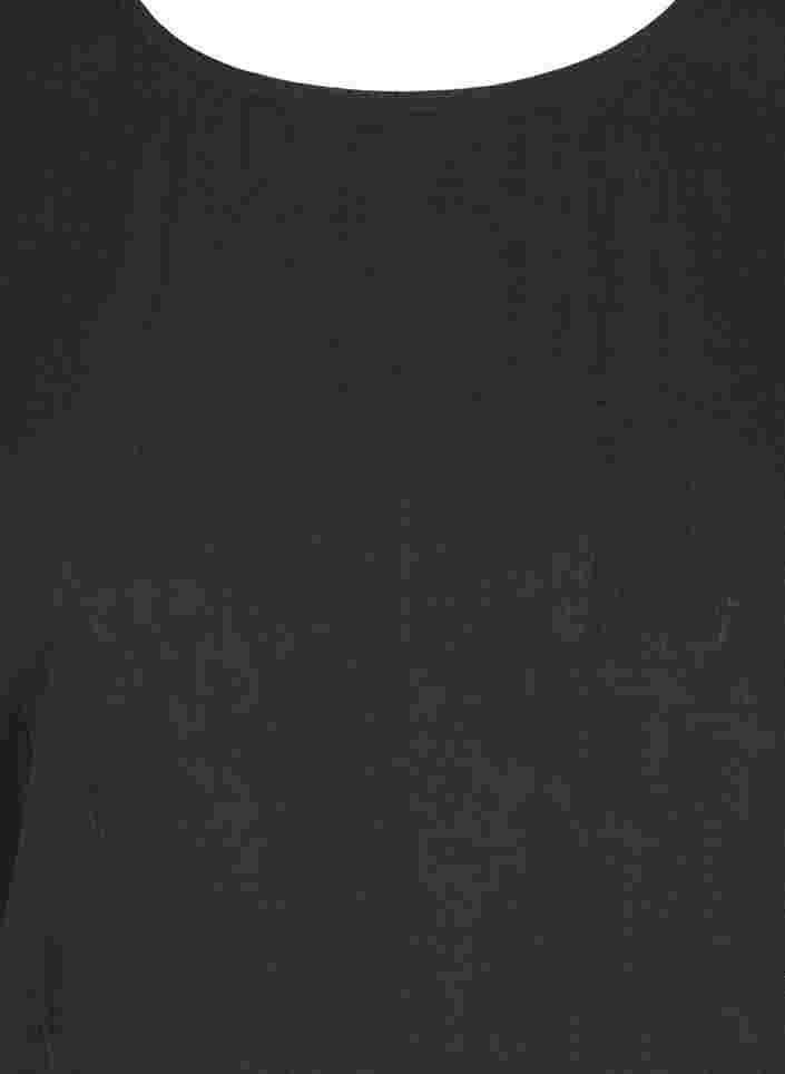 Kortærmet bomuldsbluse med smock, Black, Packshot image number 2