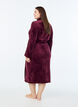 Morgenk&aring;be i bl&oslash;d velour med lommer, M&oslash;rk Bordeaux, Model image number 1