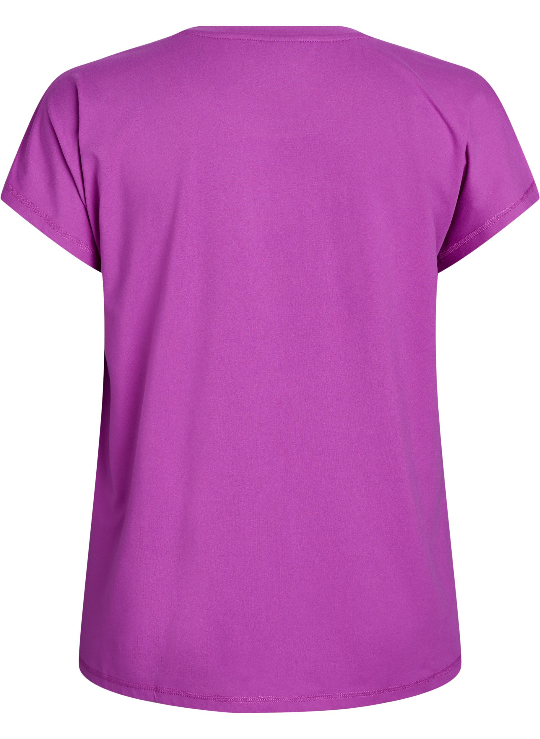 ZizziEnsfarvet tr&aelig;nings t-shirt, Lilla, Packshot image number 1
