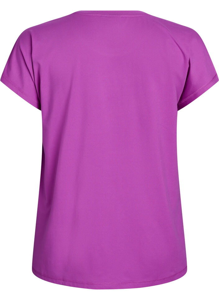 Ensfarvet tr&aelig;nings t-shirt, Lilla, Packshot image number 1