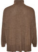 Strikbluse med rullekrave og l&oslash;s pasform, Brun, Packshot image number 1