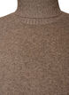 L&oslash;s strikbluse med rullekrave, Brun, Packshot image number 2