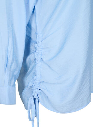 Skjorte i viskose med rynkedetalje, Serenity, Packshot image number 3