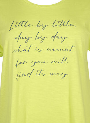 T-shirt med tryk i økologisk bomuld, Wild Lime w. Navy, Packshot image number 2