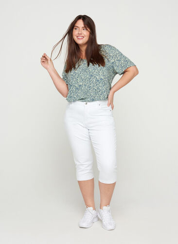 Slim fit Emily capri jeans, Bright White, Model image number 0