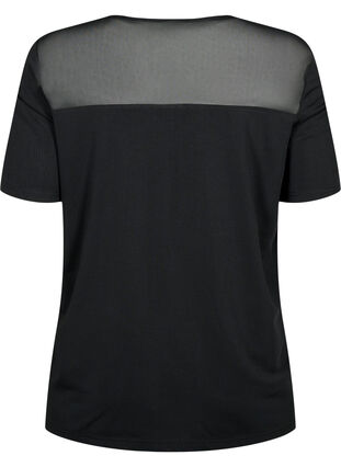 Kortærmet trænings t-shirt med mesh, Black, Packshot image number 1