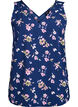 Printet top med v-hals , Bl&aring;, Packshot image number 0