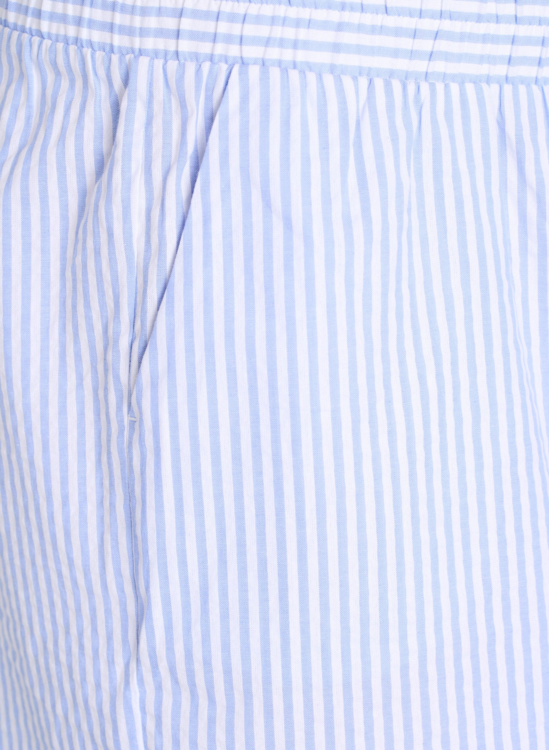 Zizzi FLASH - Stribede shorts med h&oslash;j talje, Bl&aring;, Packshot image number 2