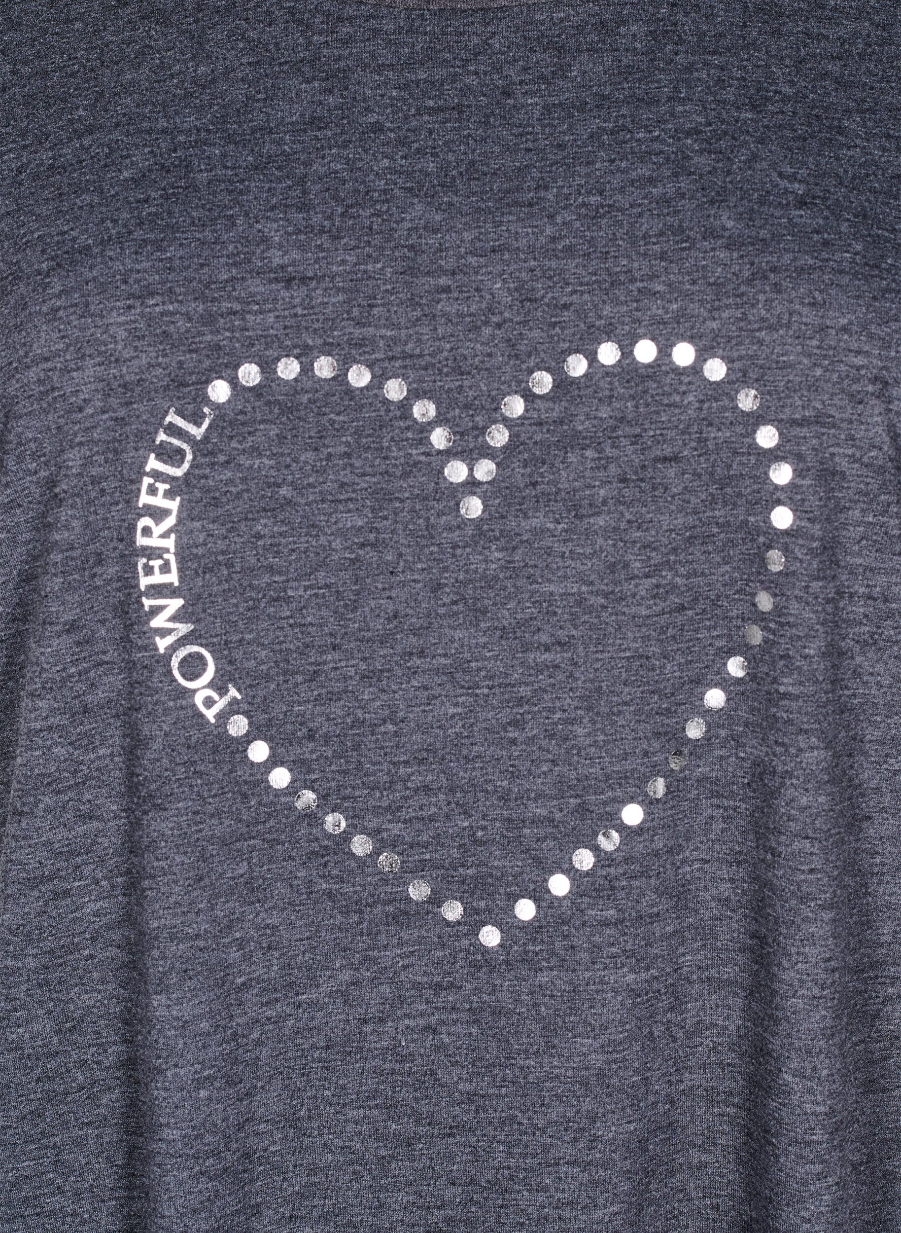 Zizzi Kort&aelig;rmet natkjole med tekstprint, , Packshot image number 2