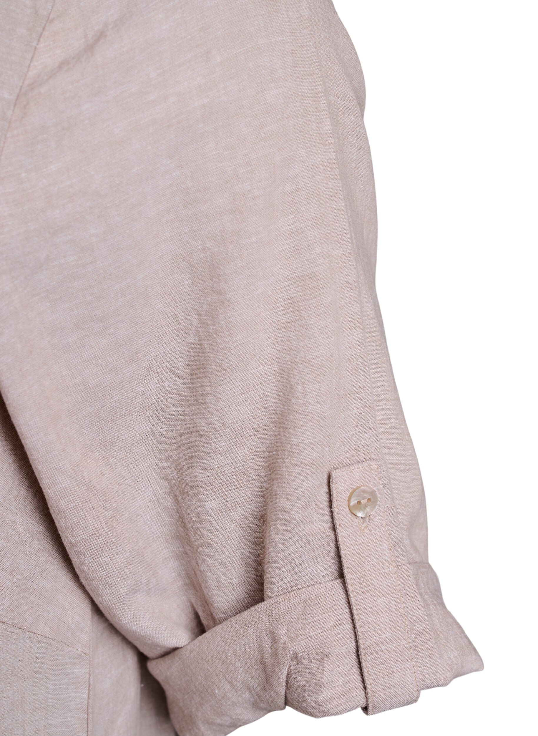 ZizziTunika i h&oslash;r og viskose med A-facon, Beige, Packshot image number 3