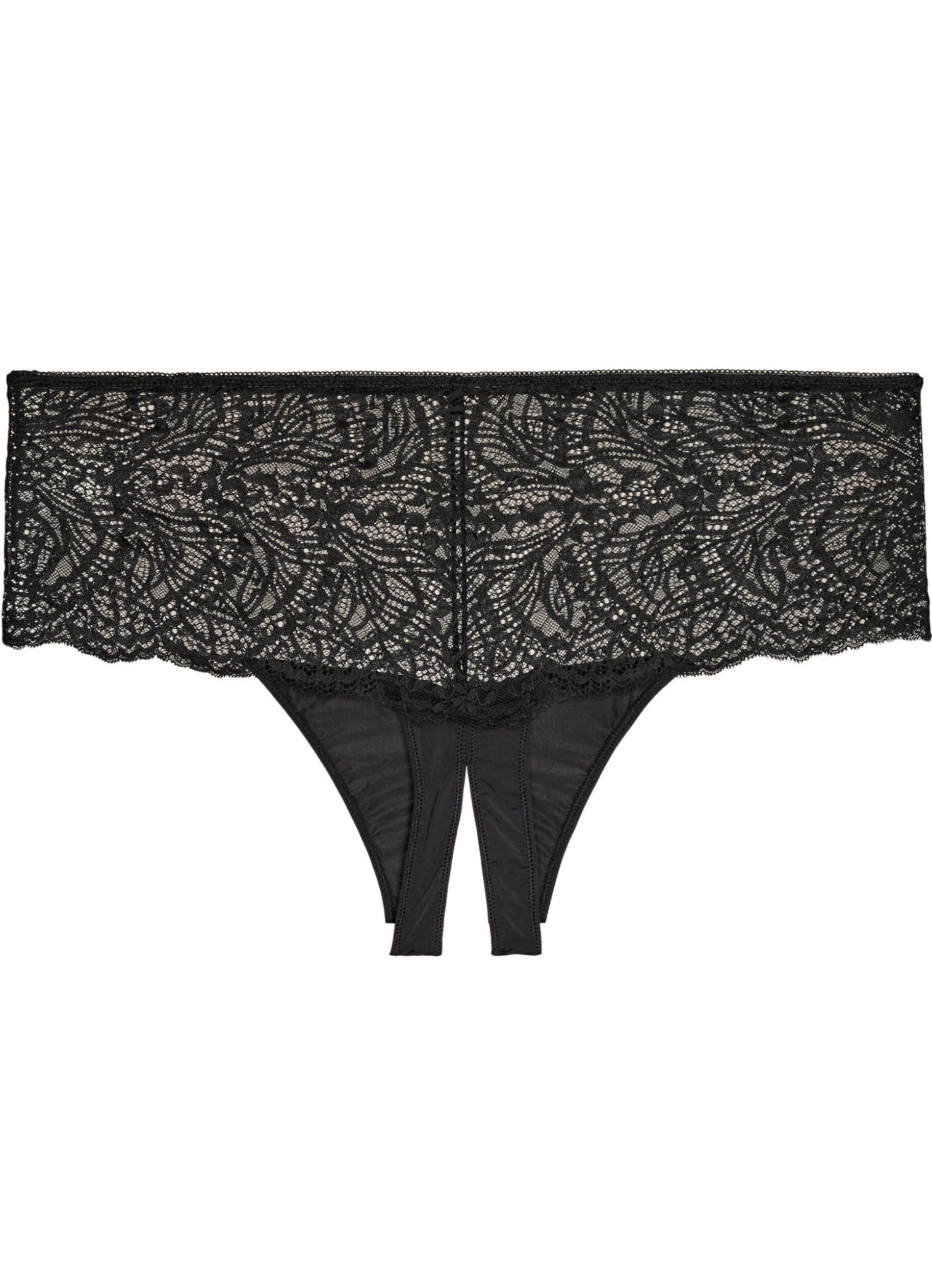 ZizziBundl&oslash;s hipster-string med blonde og h&oslash;j talje, Sort, Packshot image number 1