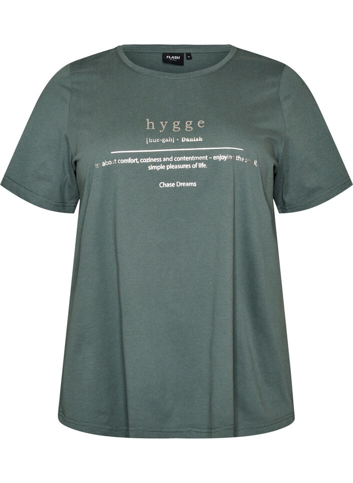 T-shirt med motiv, Gr&oslash;n, Packshot image number 0