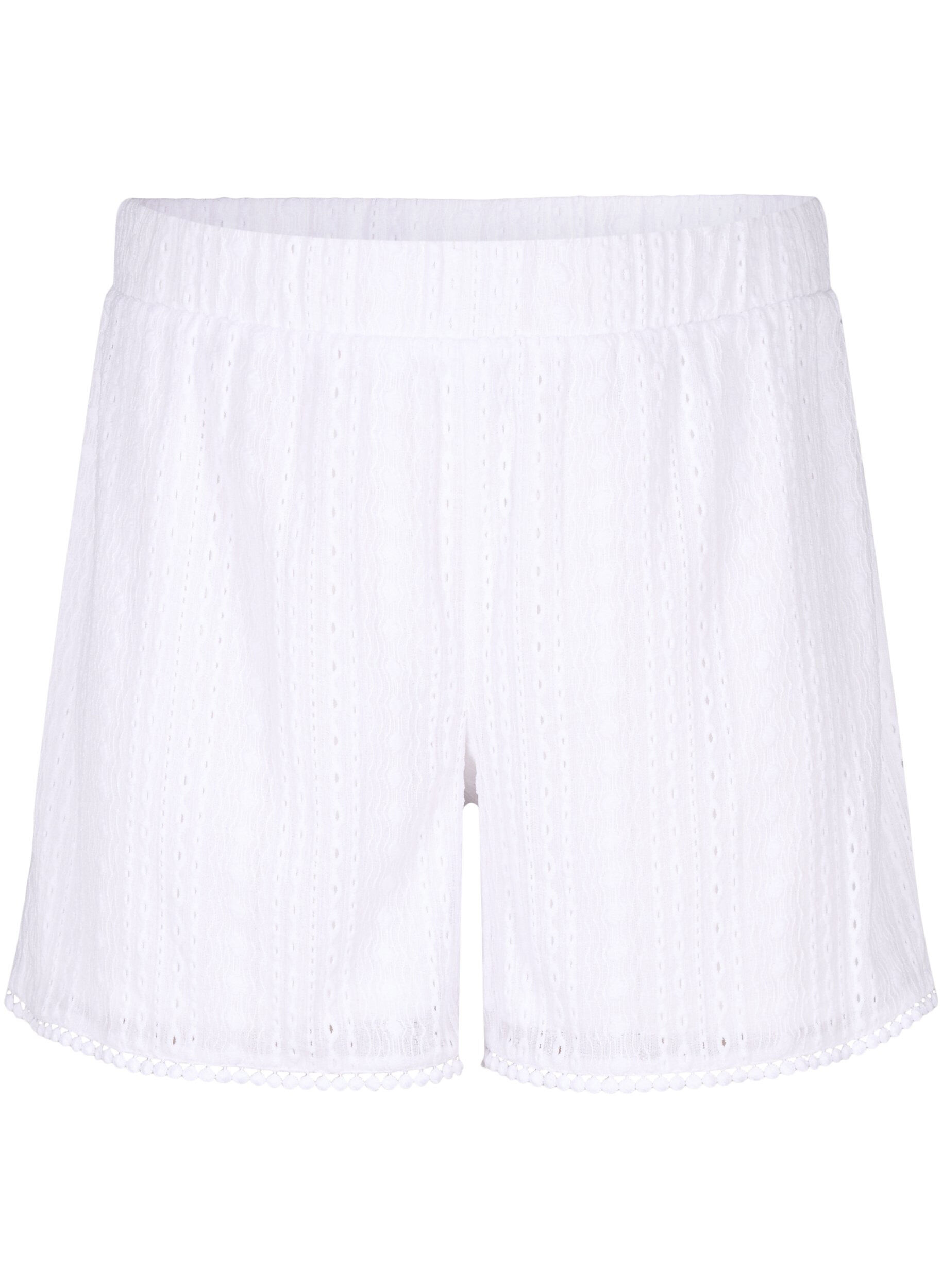 Zizzi Shorts med strukturm&oslash;nster, Bright White, Packshot image number 0