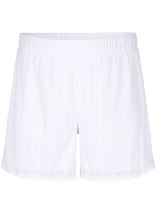 Shorts med strukturmønster, Bright White, Packshot image number 0