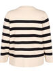 Stribet strikcardigan med v-hals, Birch w. Black, Packshot image number 1