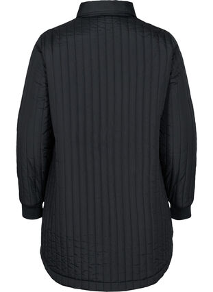 Quiltet jakke med brystlommer og krave, Black, Packshot image number 1