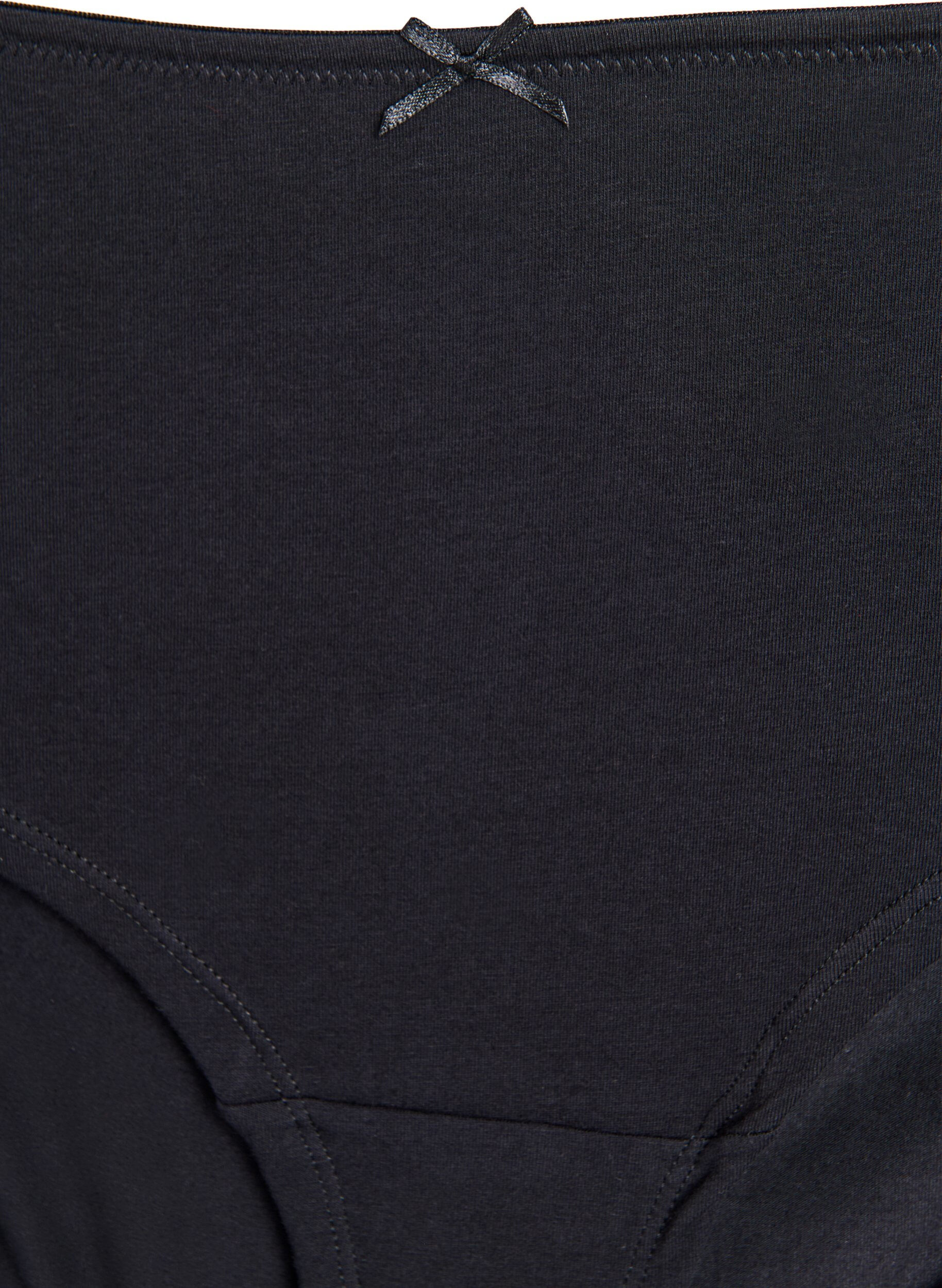 Zizzi 3-pak hipster trusse med blondekant, Sort, Packshot image number 3