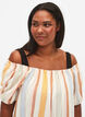 Off-shoulder strand tunika, Striped Jaquard, Model image number 2