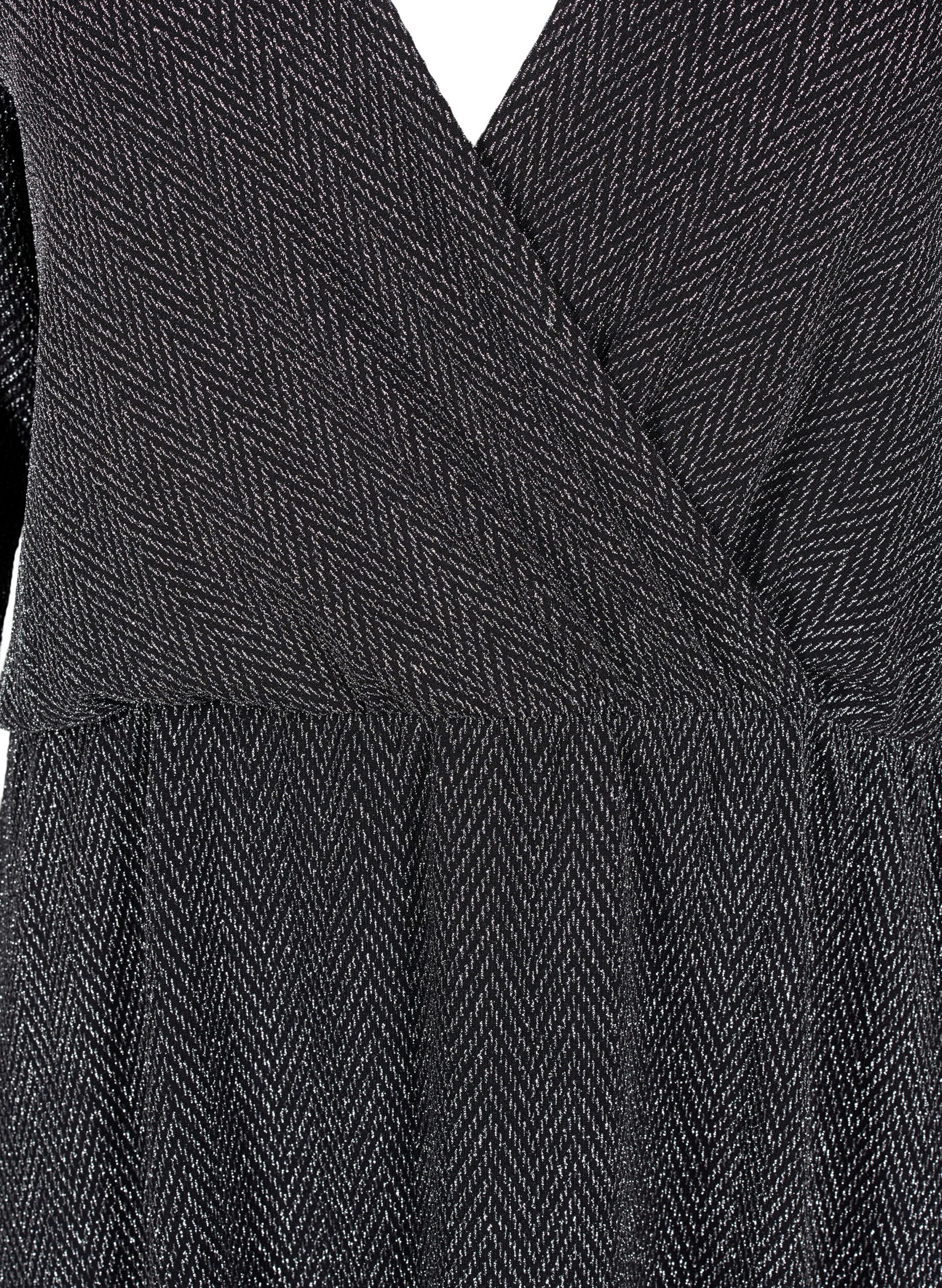 Zizzi Glimmer kjole med zigzag m&oslash;nster, Silver ZigZagShimmer, Packshot image number 2