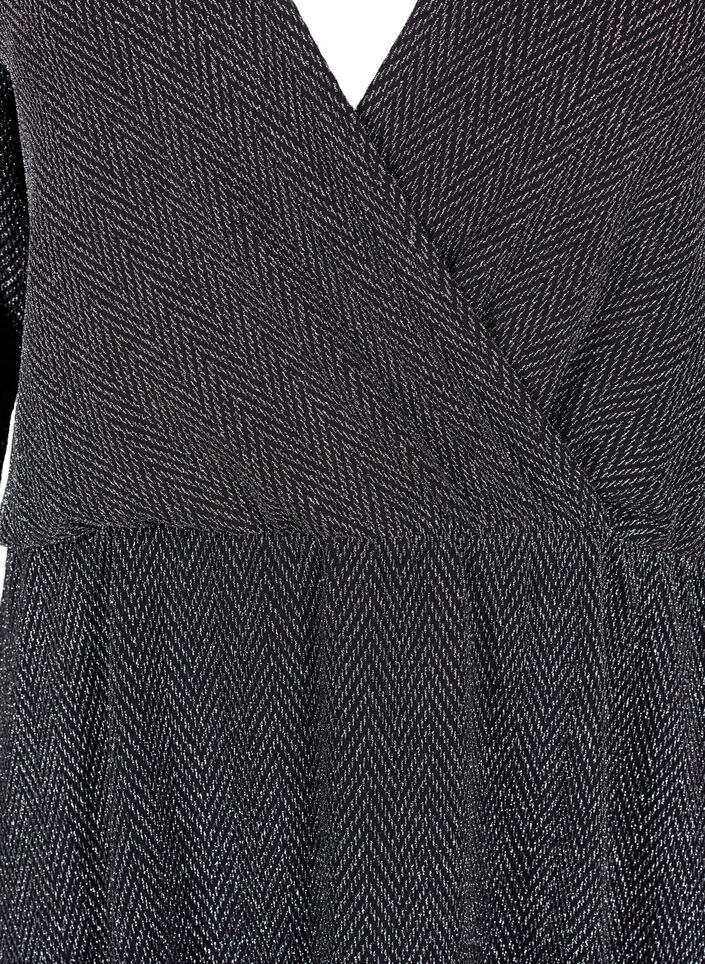 Glimmer kjole med zigzag mønster, Silver ZigZagShimmer, Packshot image number 2