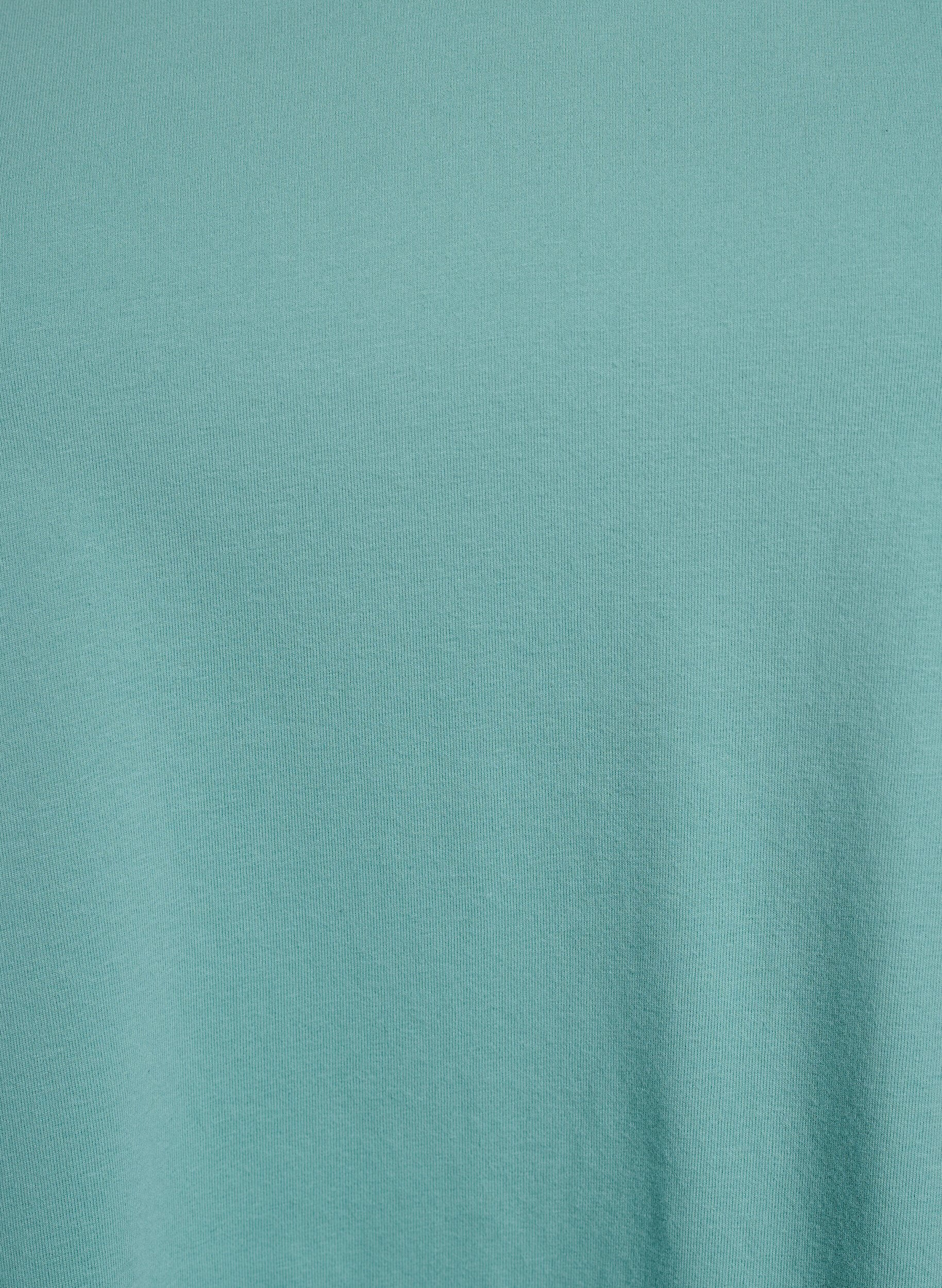 ZizziEnsfarvet basis t-shirt i bomuld, Gr&oslash;n, Packshot image number 2