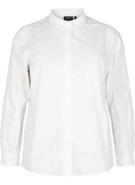 Skjorte med krave og påsyede hjerter, Hvid