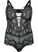 Blonde bodystocking med string-detaljer, Sort, Packshot image number 0