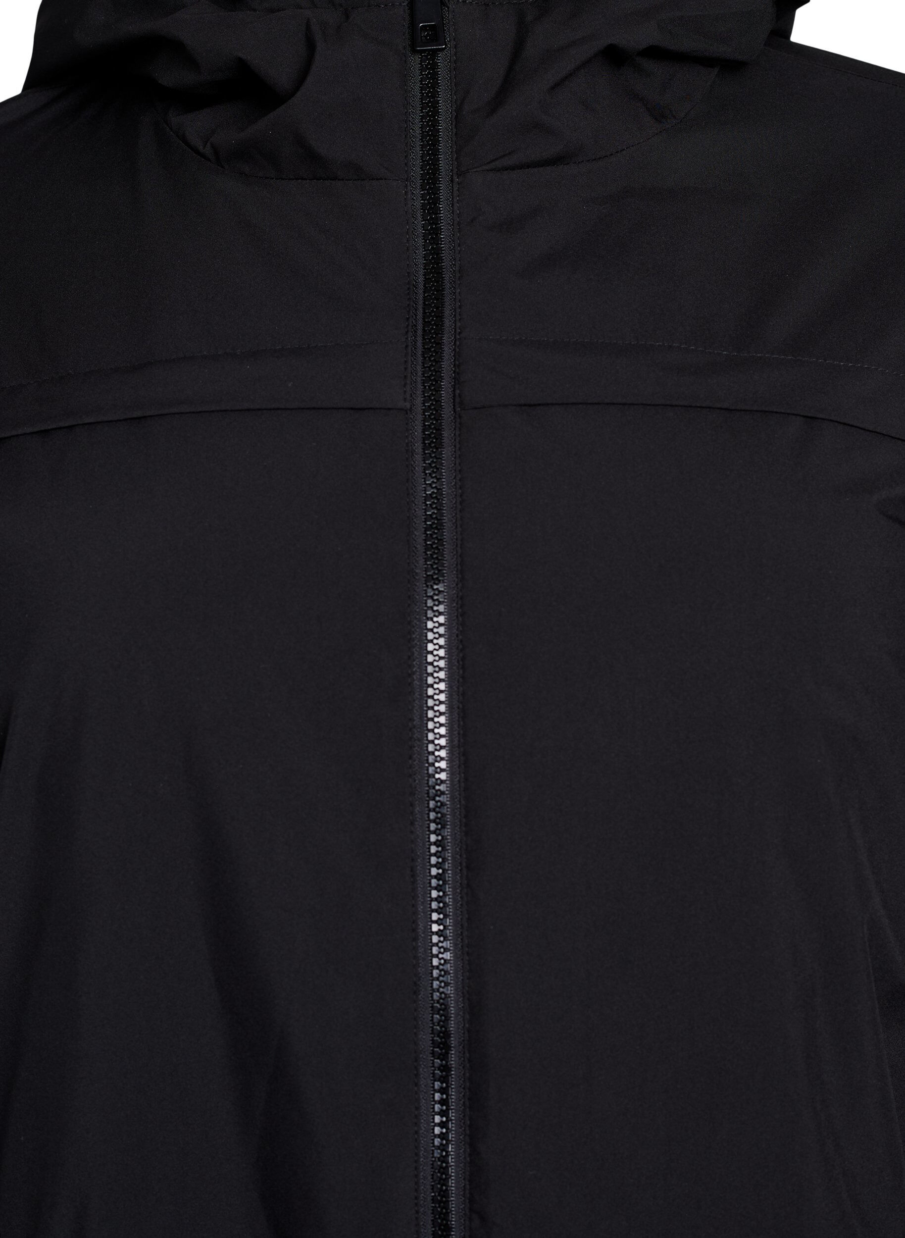 ZizziLet vatteret parka med h&aelig;tte , Sort, Packshot image number 2