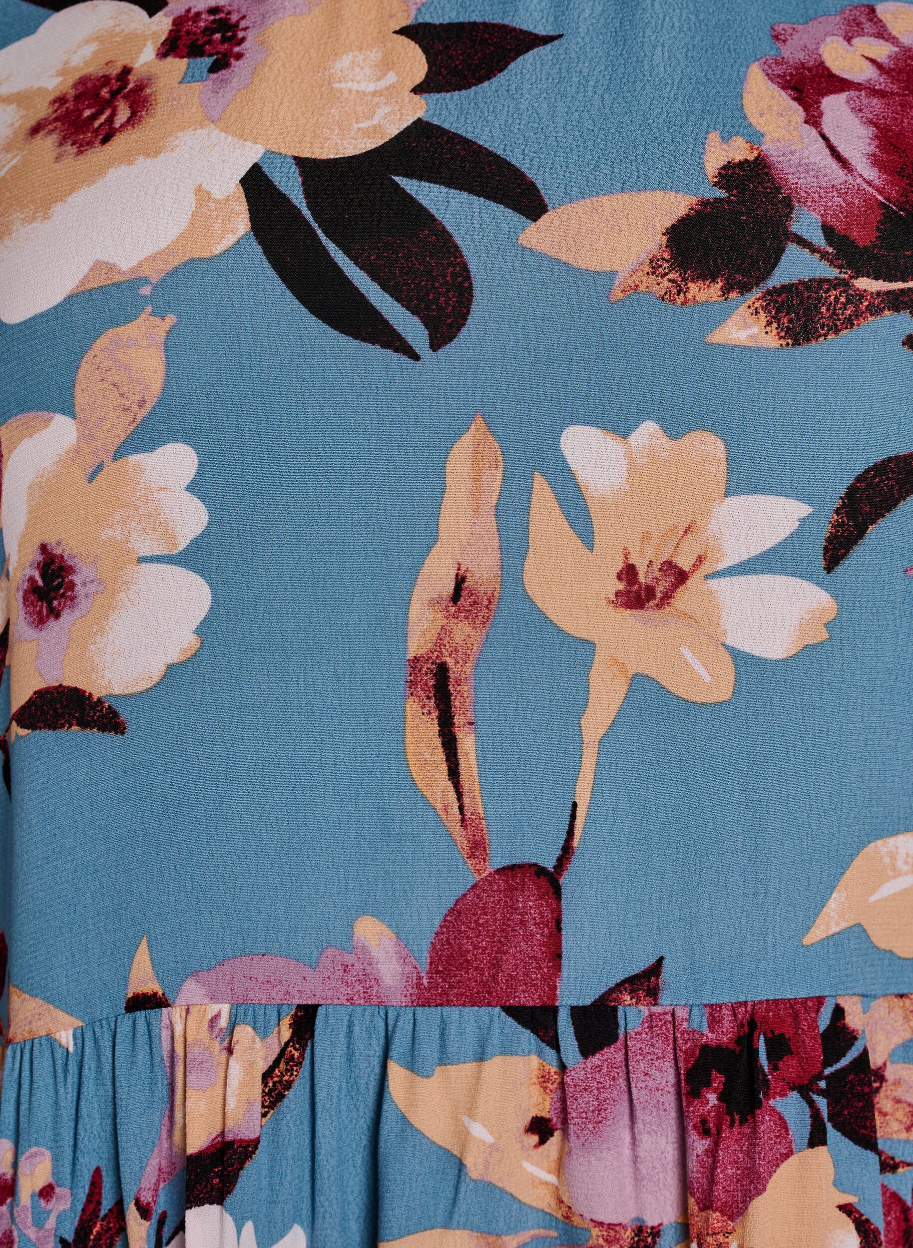 Zizzi Lang&aelig;rmet tunika med sk&aelig;ring, Bl&aring;, Packshot image number 2