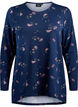 Blomstret bluse med lange &aelig;rmer, Bl&aring;, Packshot image number 0