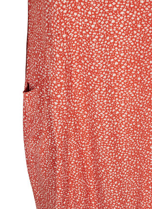 Kortærmet viskose kjole med print, Burned Ditsy Flower, Packshot image number 3