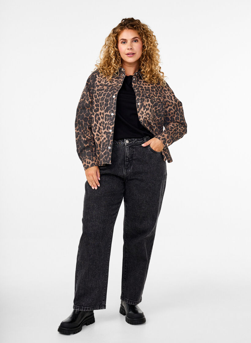 Canvasjakke med leopardprint, Leo AOP, Model image number 2