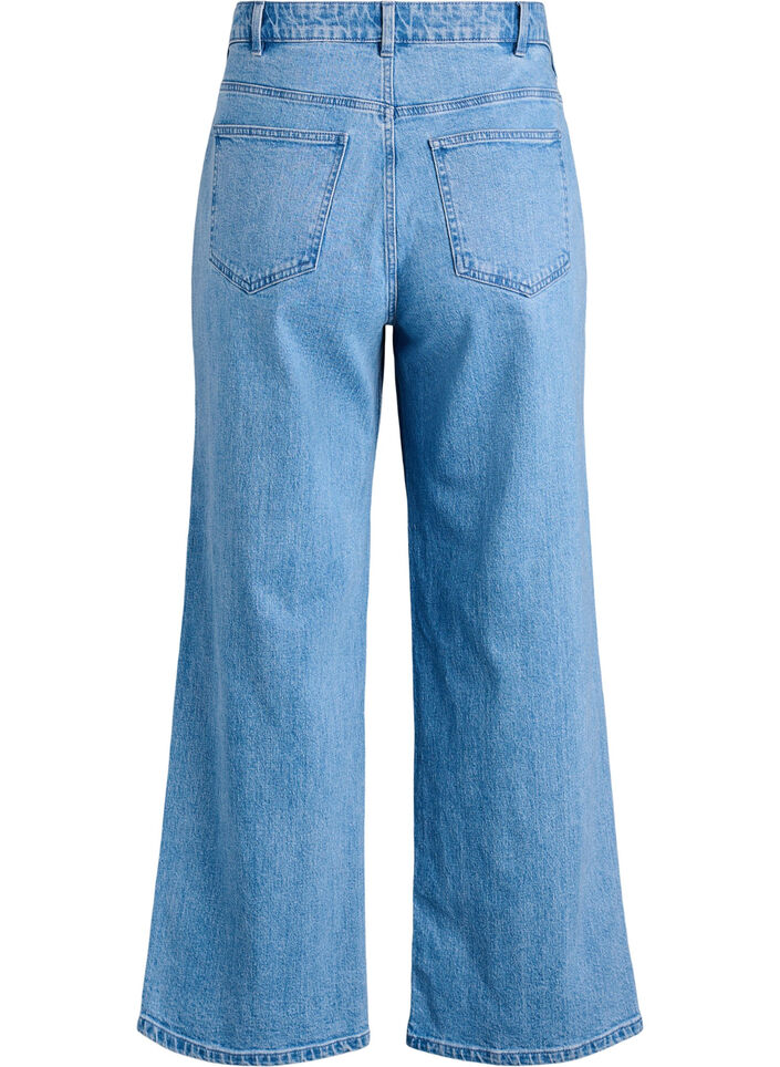 Wide leg jeans med høj talje, Blå, Packshot image number 1