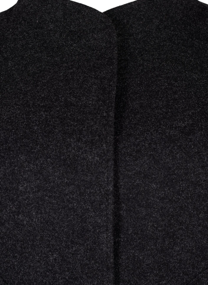 Bomberjakke i uld-look med lommer, Dark Grey Melange, Packshot image number 2