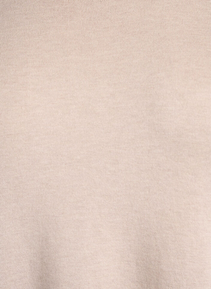 Kortærmet strikbluse i viskose, Beige, Packshot image number 2