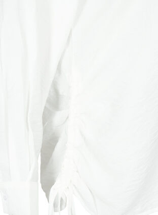 Skjorte i viskose med rynkedetalje, Bright White, Packshot image number 3