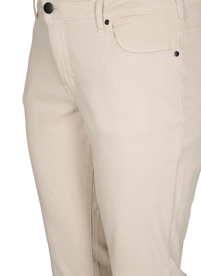 Slim fit Emily jeans med regulær talje, Beige, Packshot image number 2
