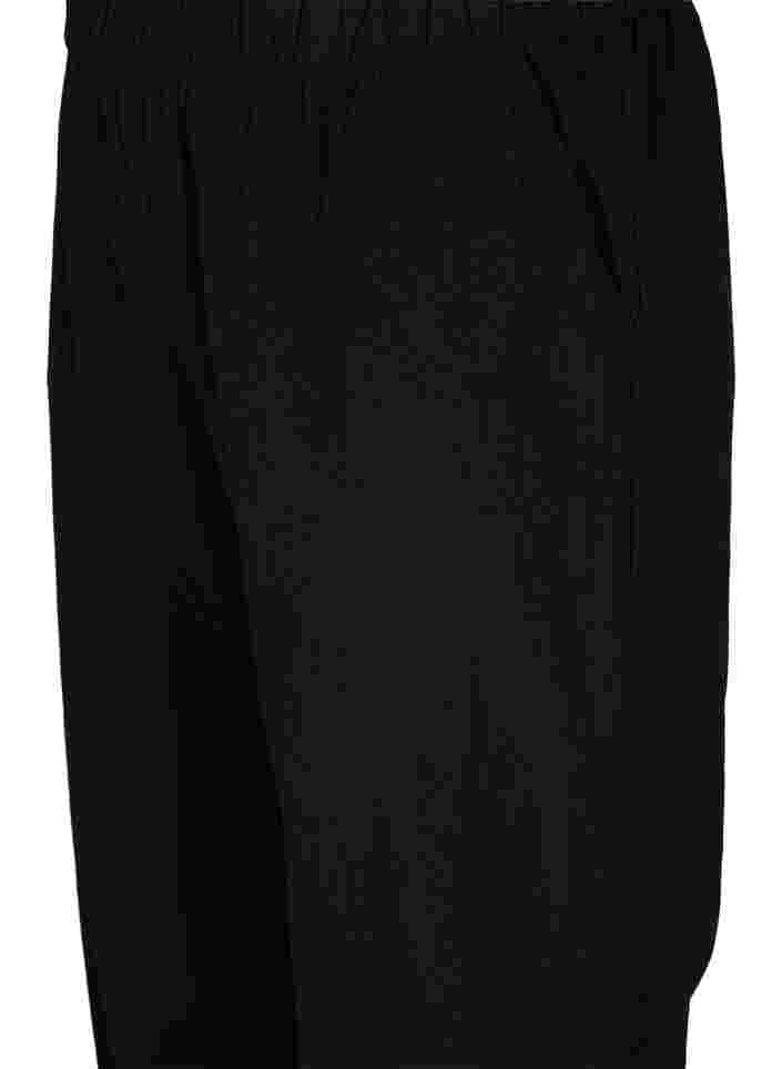 Cropped bukser i bomuld, Black, Packshot image number 2