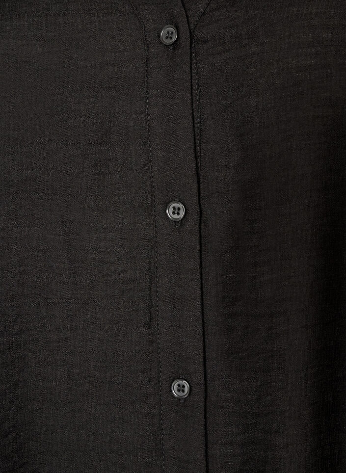 Skjorte i viskose med broderi p&aring; &aelig;rmer, Sort, Packshot image number 2