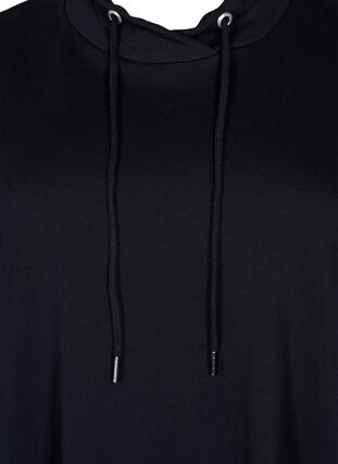 Langærmet tunika med snøre, Black, Packshot image number 2
