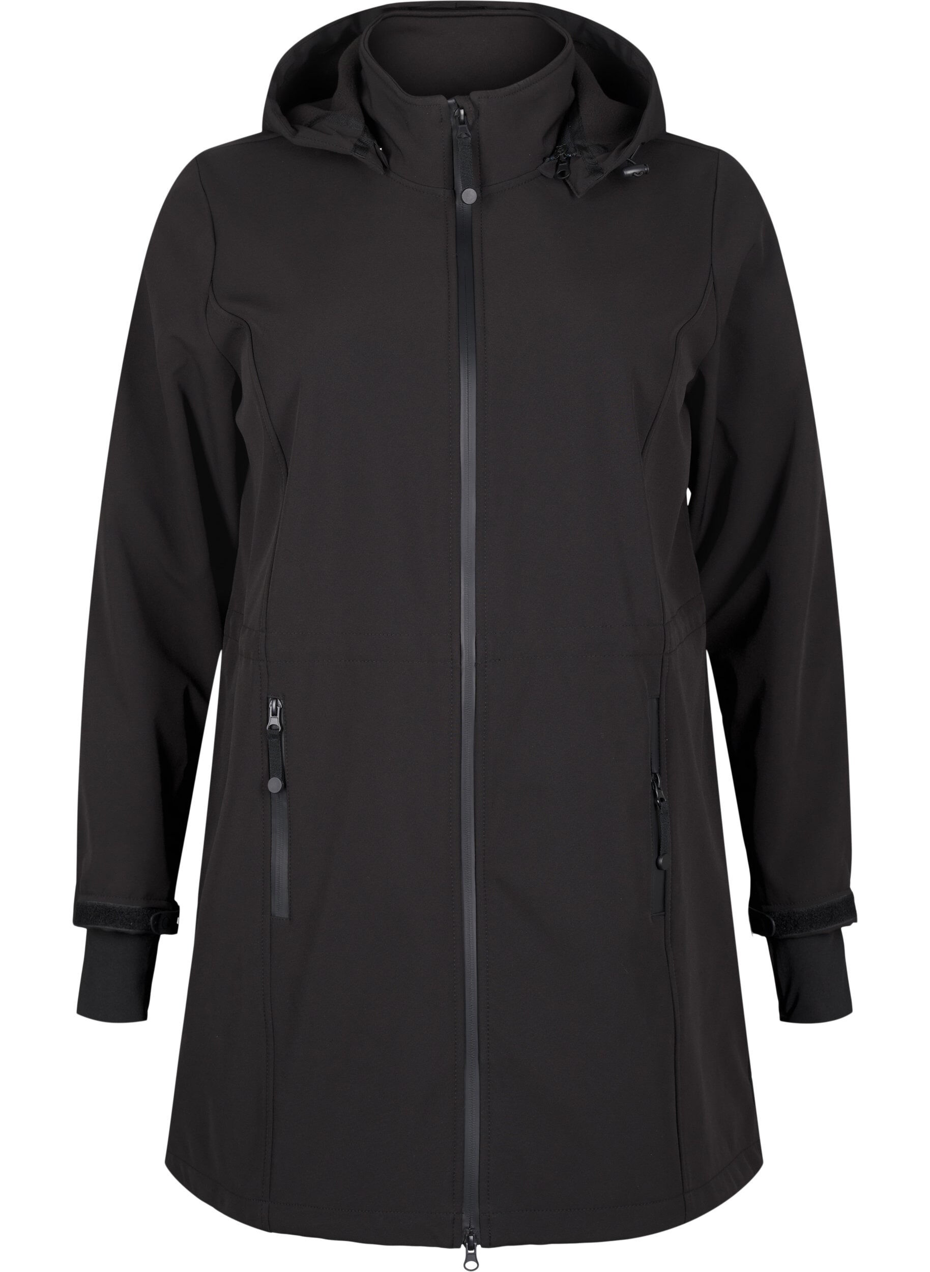 Softshell jakke med aftagelig h&aelig;tte