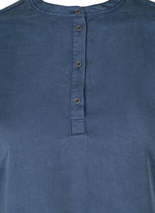 Kjole med lange pufærmer, Dark blue denim, Packshot image number 2
