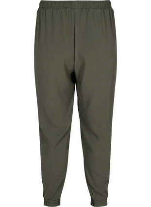 Bukser med lommer og elastikkant , Dark Olive, Packshot image number 1
