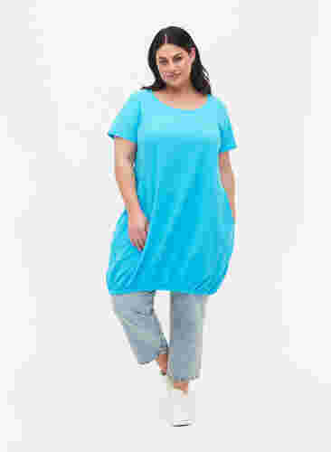 Kortærmet kjole i bomuld, Blue Atoll, Model image number 2