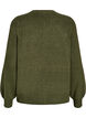 Cardigan i bl&oslash;d strik med guldfarvede knapper, Gr&oslash;n, Packshot image number 1