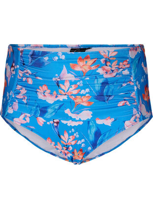 Ekstra højtaljet bikini underdel med print, Bright Blue Print, Packshot image number 0